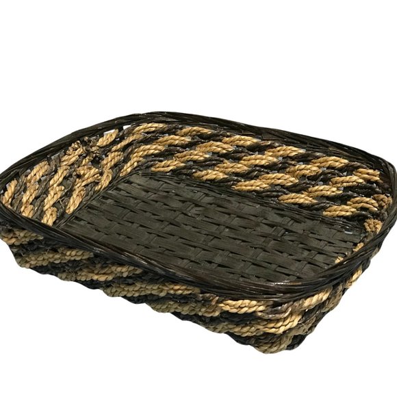 Black and Natural Woven Basket - Picture 2 of 2
